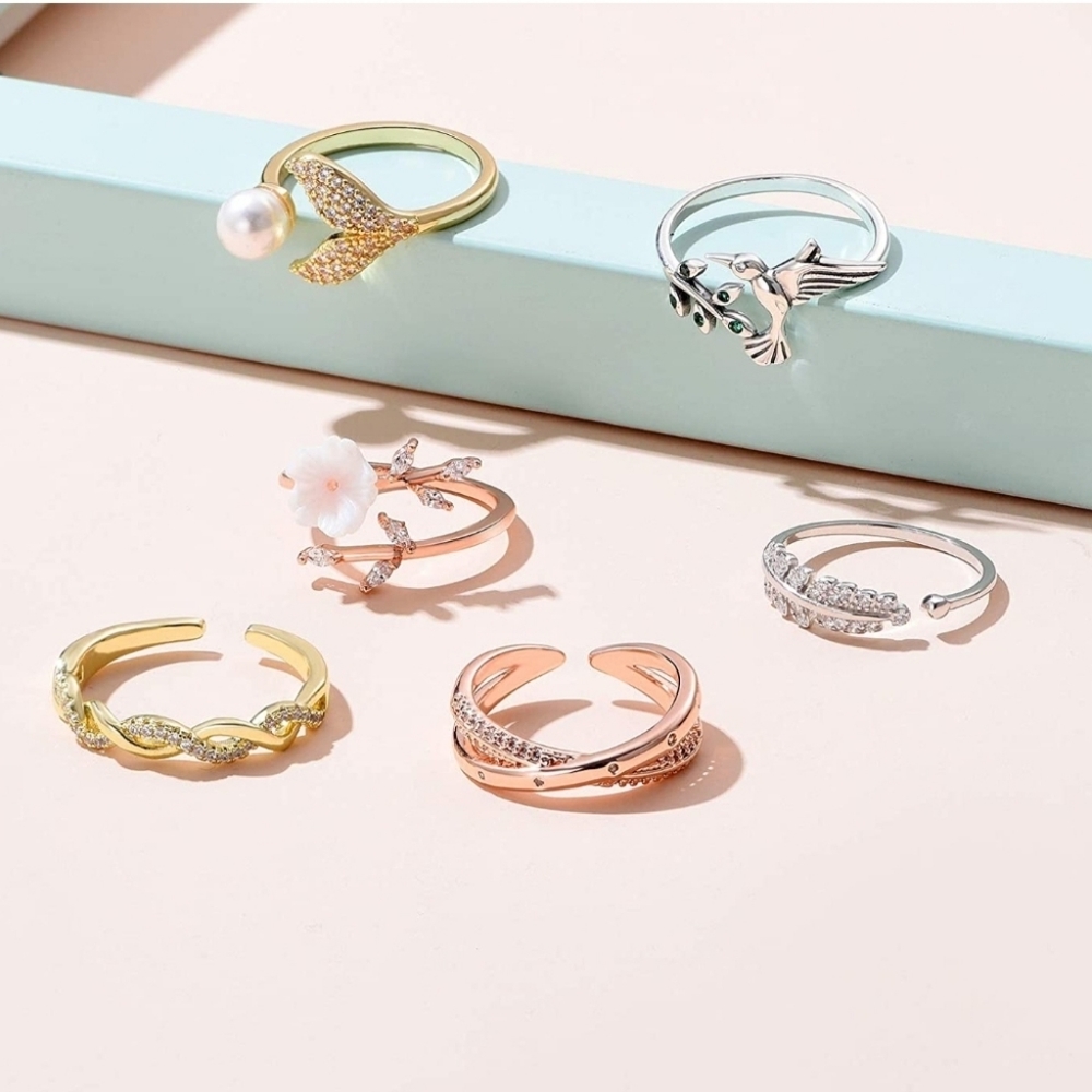 Cubic Zirconia open rings